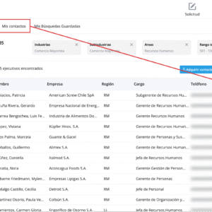 FILTRO DE EJECUTIVOS - Base de datos de empresas y ejecutivos de chile